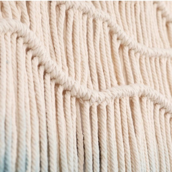 Boho Black Ombré Cream Macrame Circle Hippie Indie Tie-Dye Dipped Home Decor - Picture 6 of 10